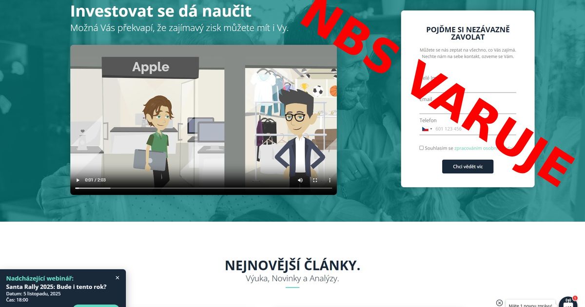 NBS varuje pred pochybnym financnym vzdelavanim