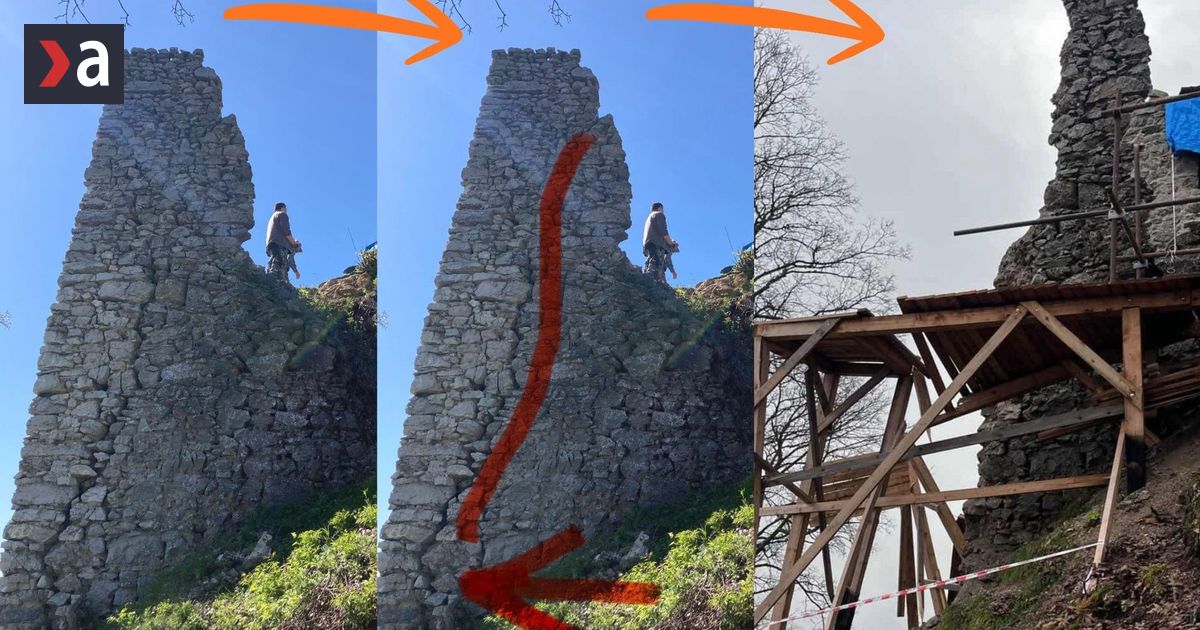Zosuv na hrade Zniev Padla tretina muru