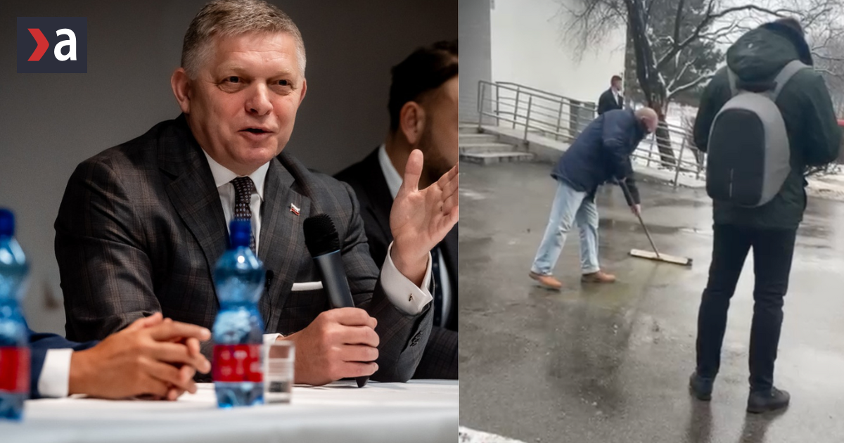 Zmazane napisy ukrajinske stuhy a palec hore od Fica