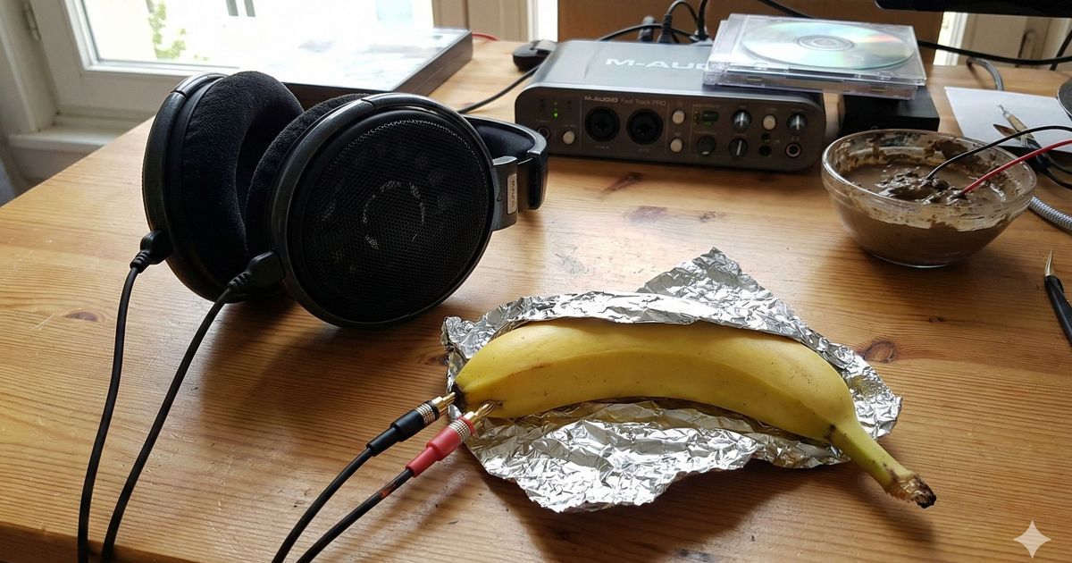 Pripojil sluchadla k bananu a blatu pustil hudbu vysledok prekvapil
