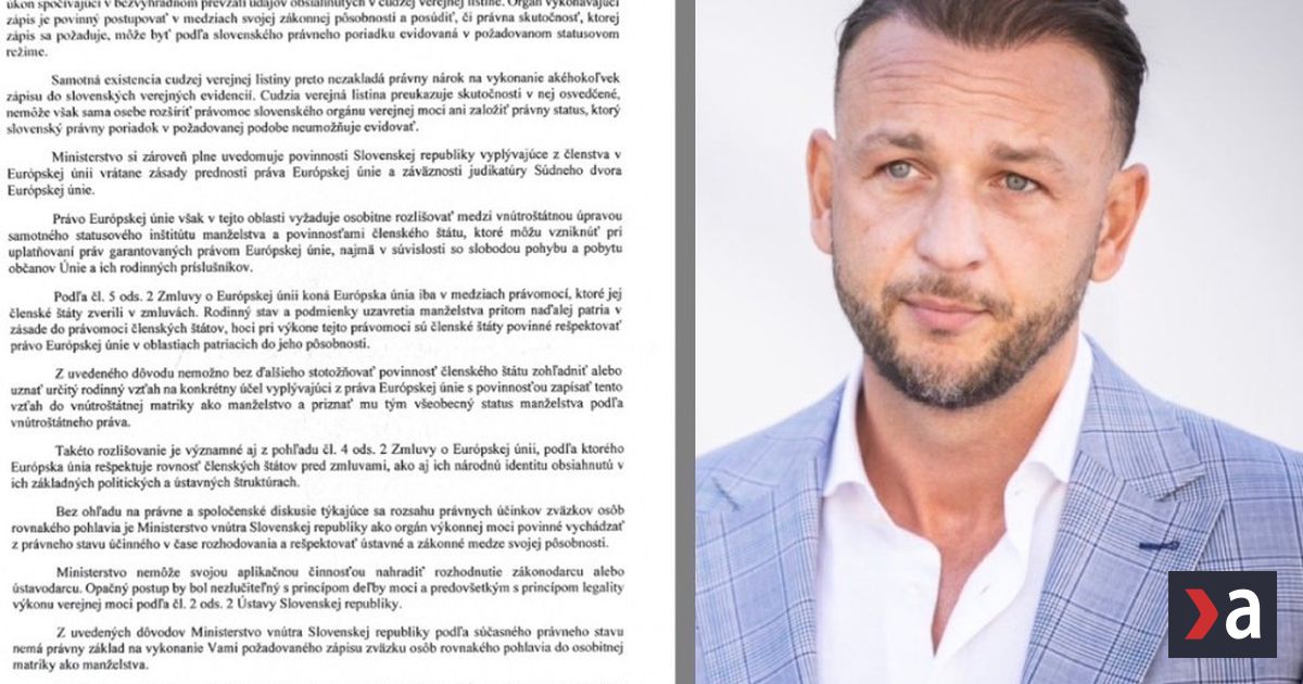 Mame list ktory minister vnutra Sutaj Estok rozosiela LGBTI parom Stat ignoruje zakonnee lehoty